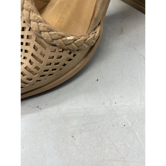 soda chunk high heel shoes open toed sides net brown size 8.5 back zip READ new - Picture 5 of 9